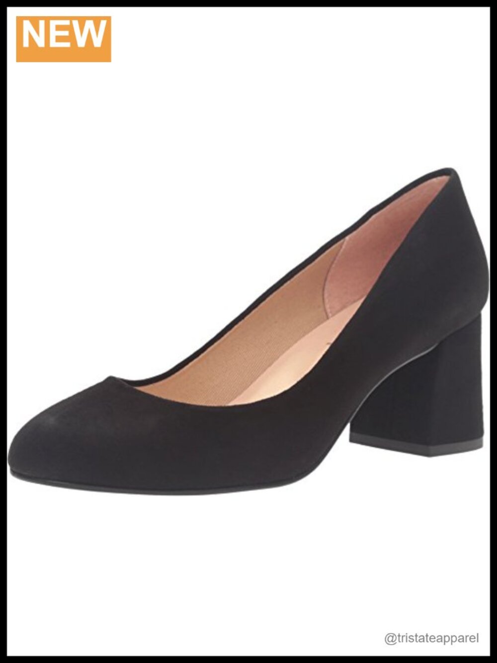 Women's Suede Slip-On Block Heel Pumps